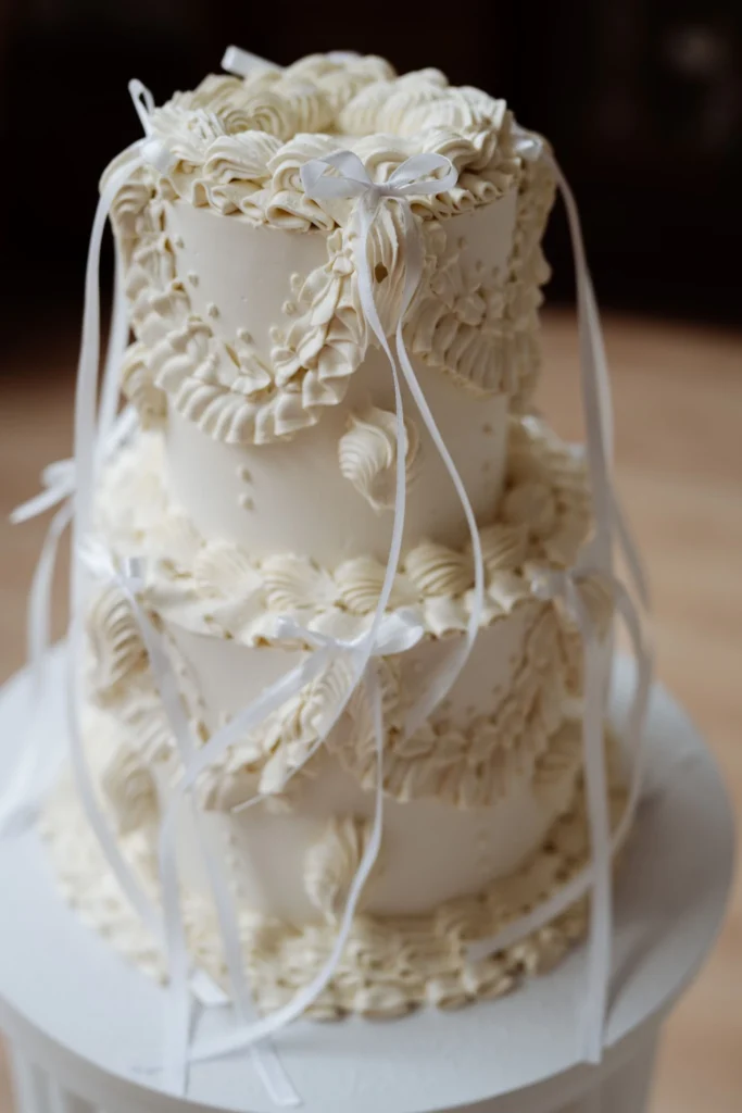 Dekoracyjny tort jako detal aranżacji w Chabazie Studio